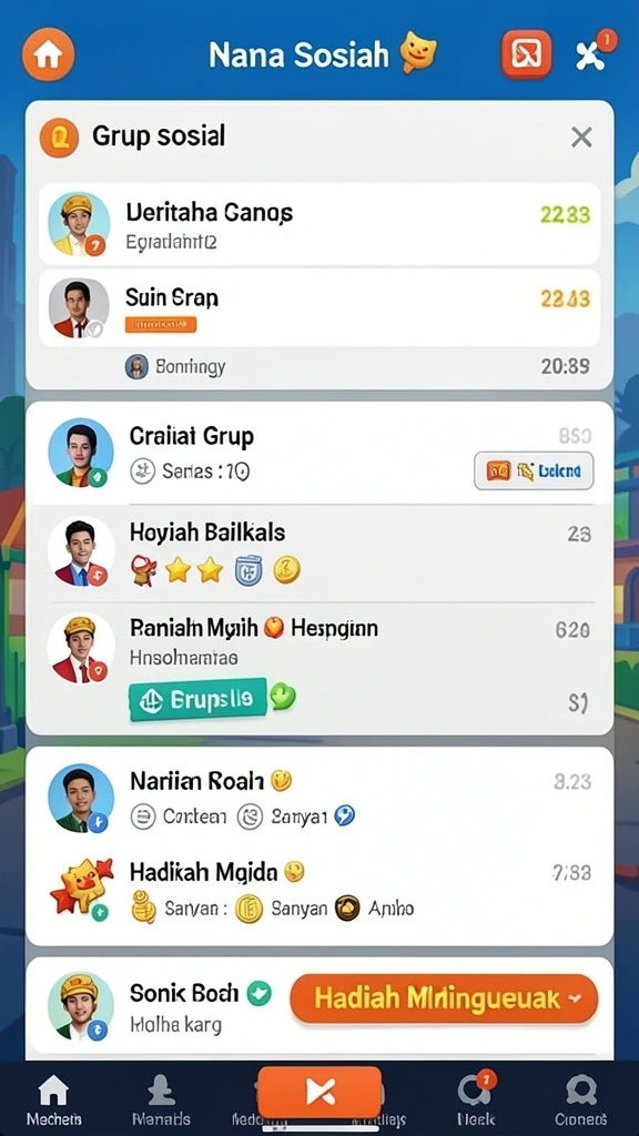 Fitur interaktif yang memungkinkan pemain berkomunikasi.